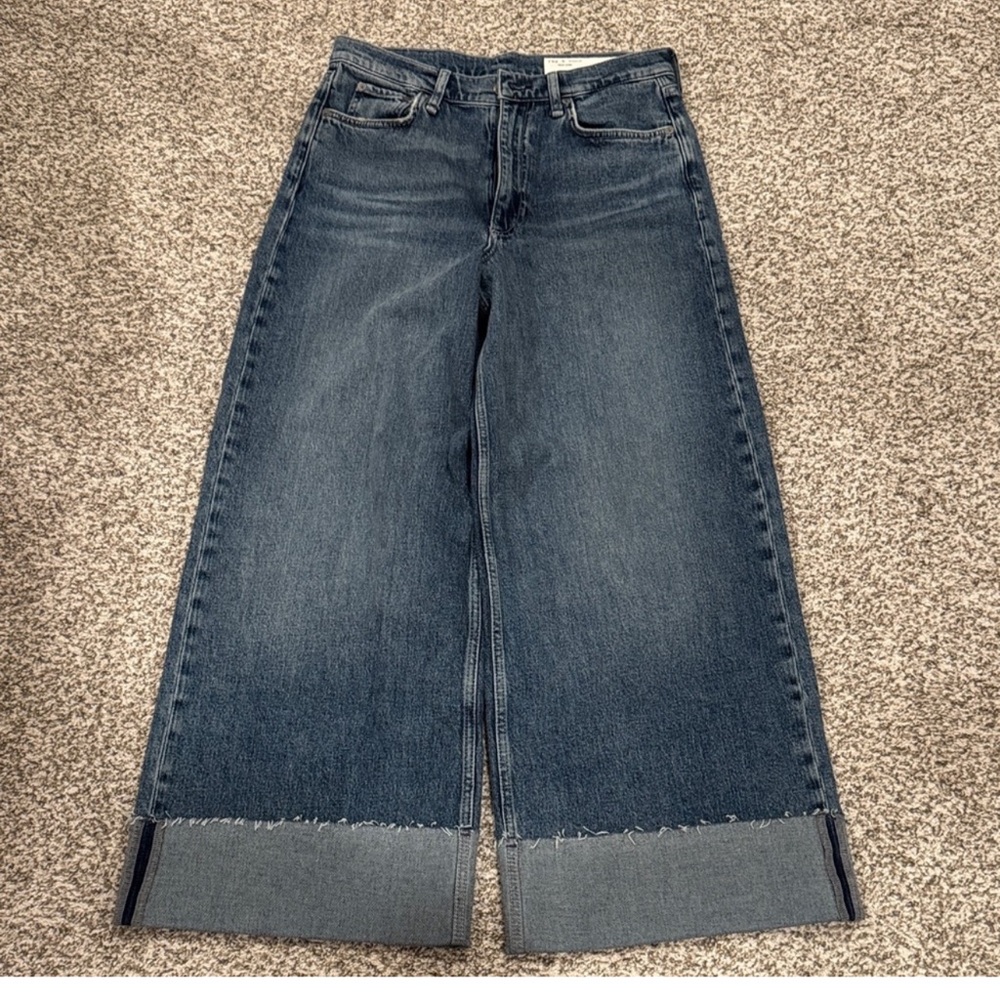 rag & bone Dark Blue Wide Leg Jeans - Picture 1 of 7